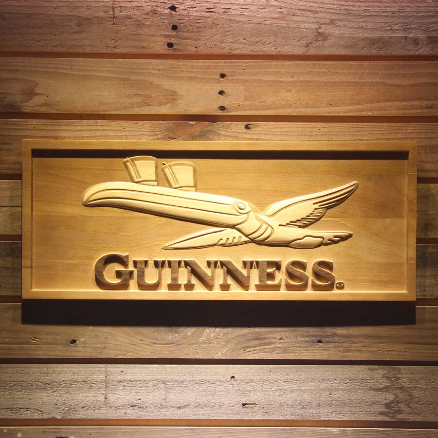 Guinness 3D Solid Wooden Craving Sign Style 2
