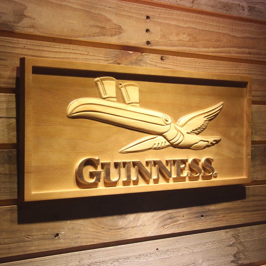 Guinness 3D Solid Wooden Craving Sign Style 2 - Image 2