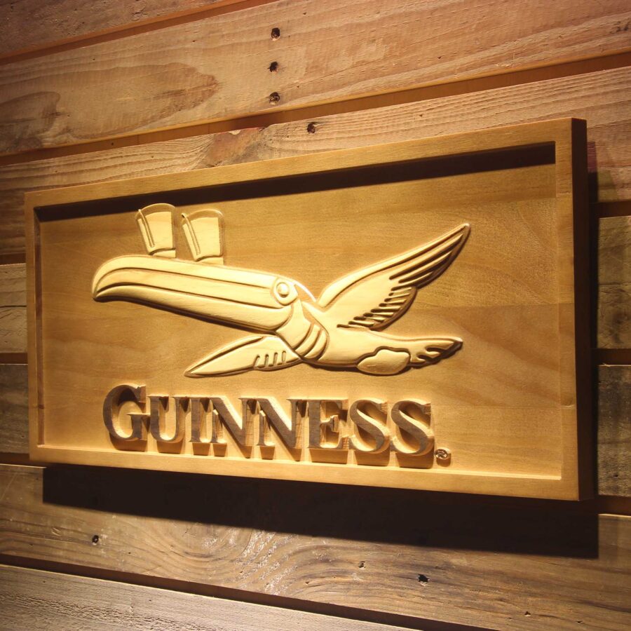Guinness 3D Solid Wooden Craving Sign Style 2 - Image 3