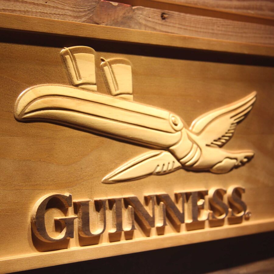 Guinness 3D Solid Wooden Craving Sign Style 2 - Image 4