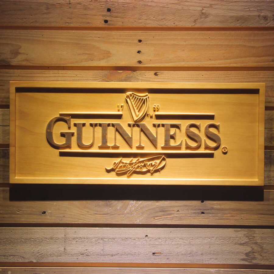 Guinness 3D Solid Wooden Craving Sign Style 5