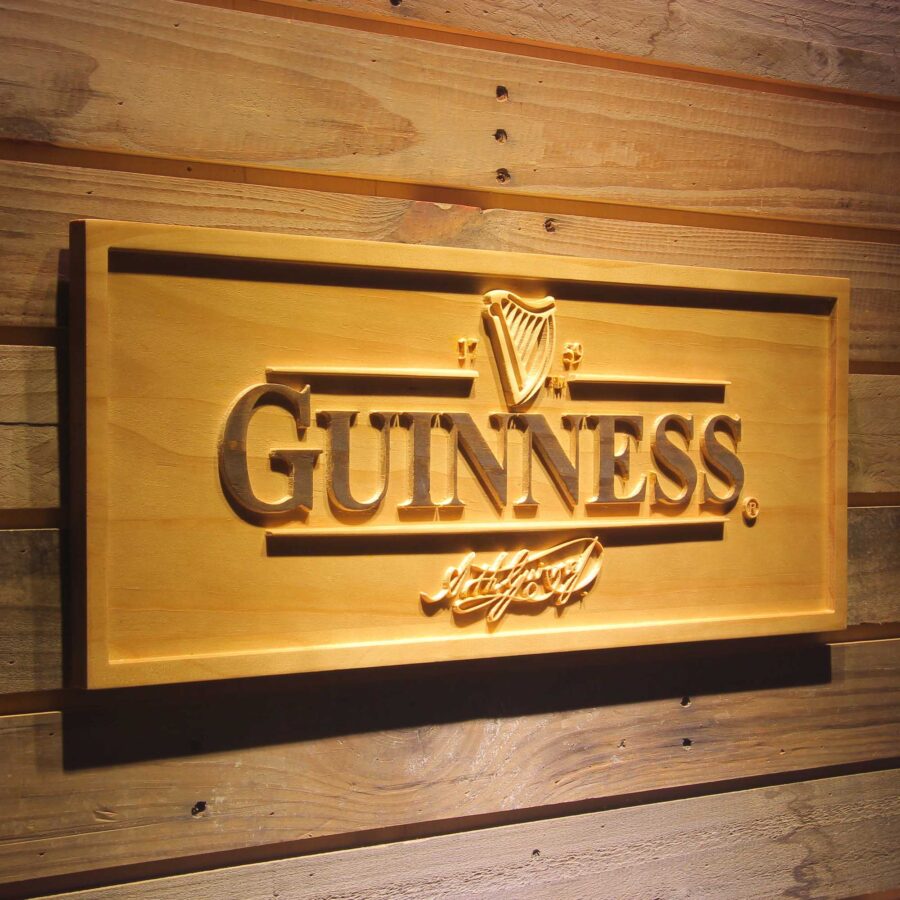 Guinness 3D Solid Wooden Craving Sign Style 5 - Image 2