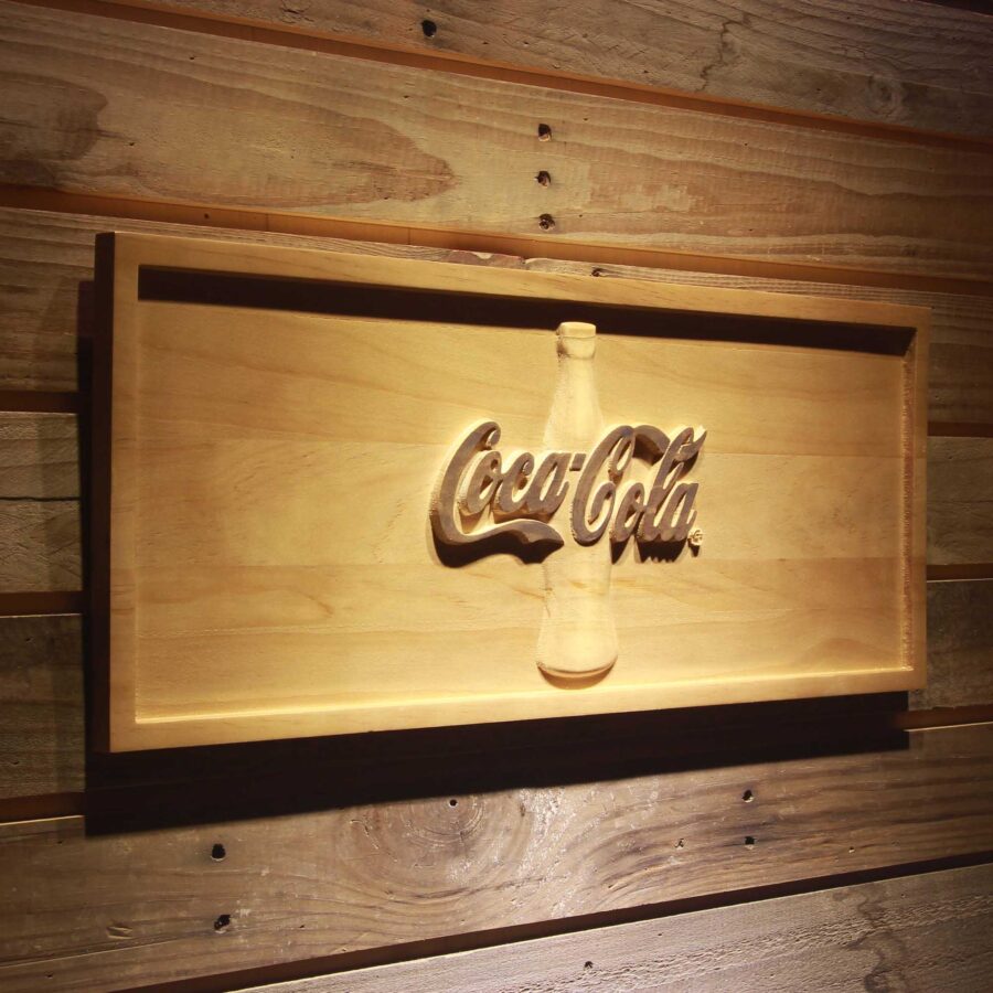 Coca-Cola Bottle 3D Solid Wooden Craving Sign - Image 2