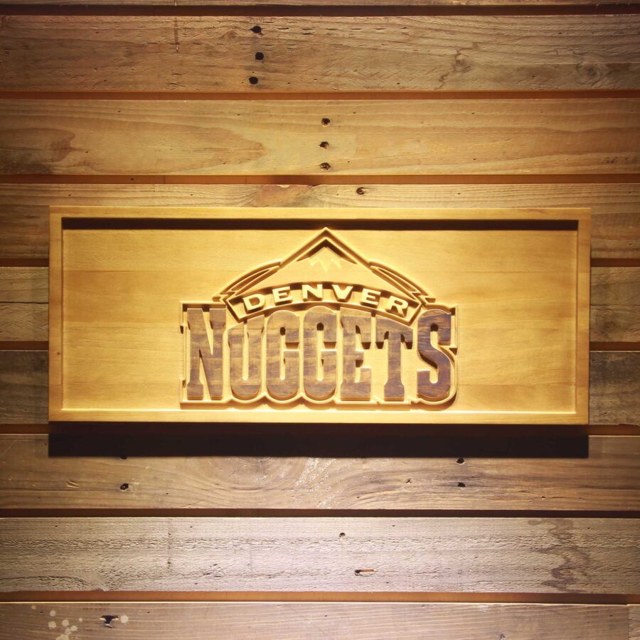 Denver Nuggets 3D Solid Wooden Craving Sign