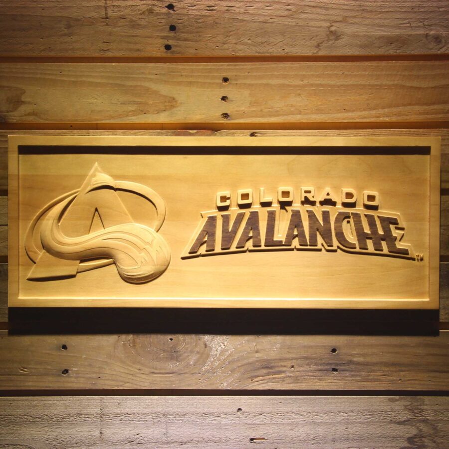 Colorado Avalanche 3D Solid Wooden Craving Sign