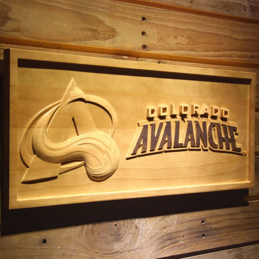 Colorado Avalanche 3D Solid Wooden Craving Sign - Image 2