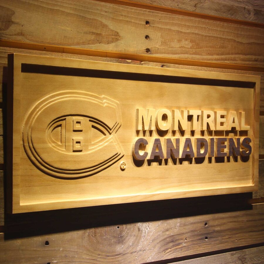 Montreal Canadiens 3D Solid Wooden Craving Sign - Image 2