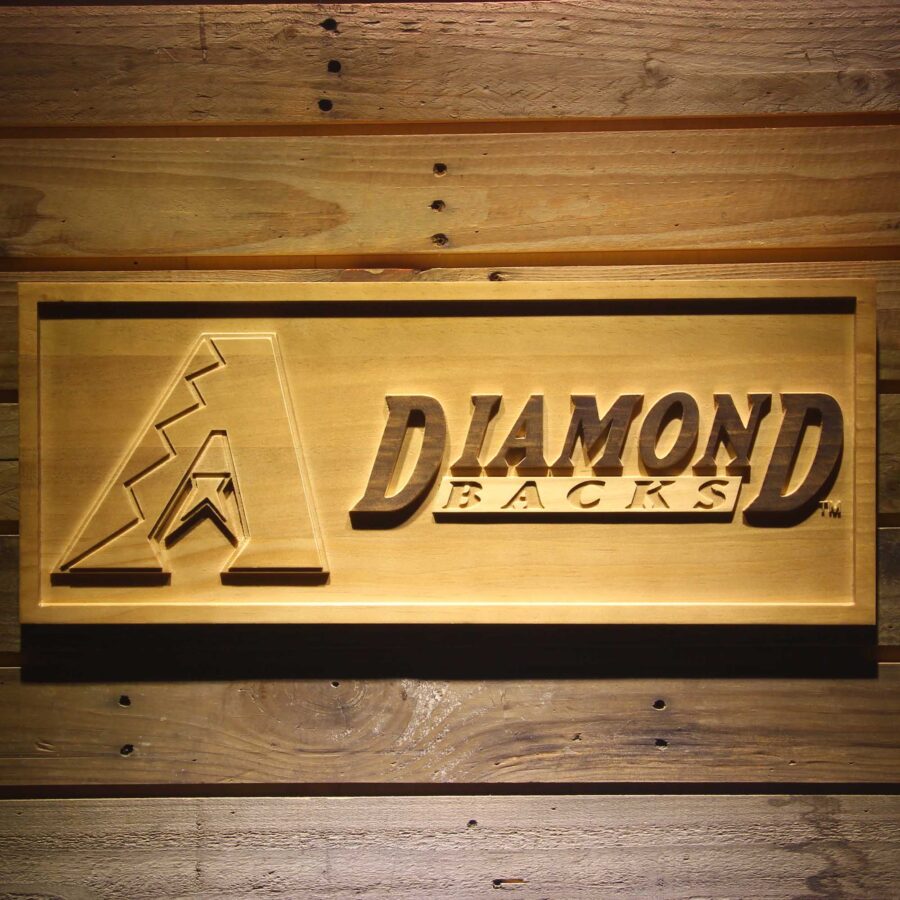Arizona Diamondbacks 3D Solid Wooden Craving Sign