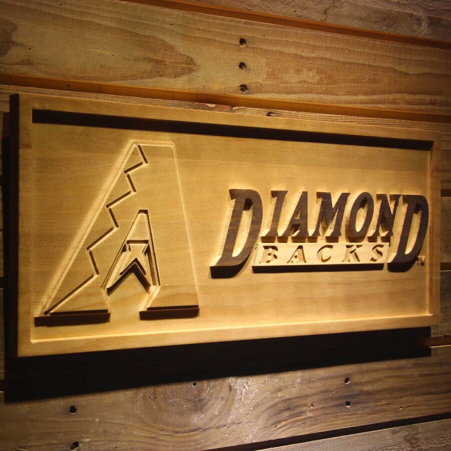 Arizona Diamondbacks 3D Solid Wooden Craving Sign - Image 2